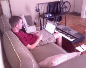 Brian working out the melody Brian working out the melody